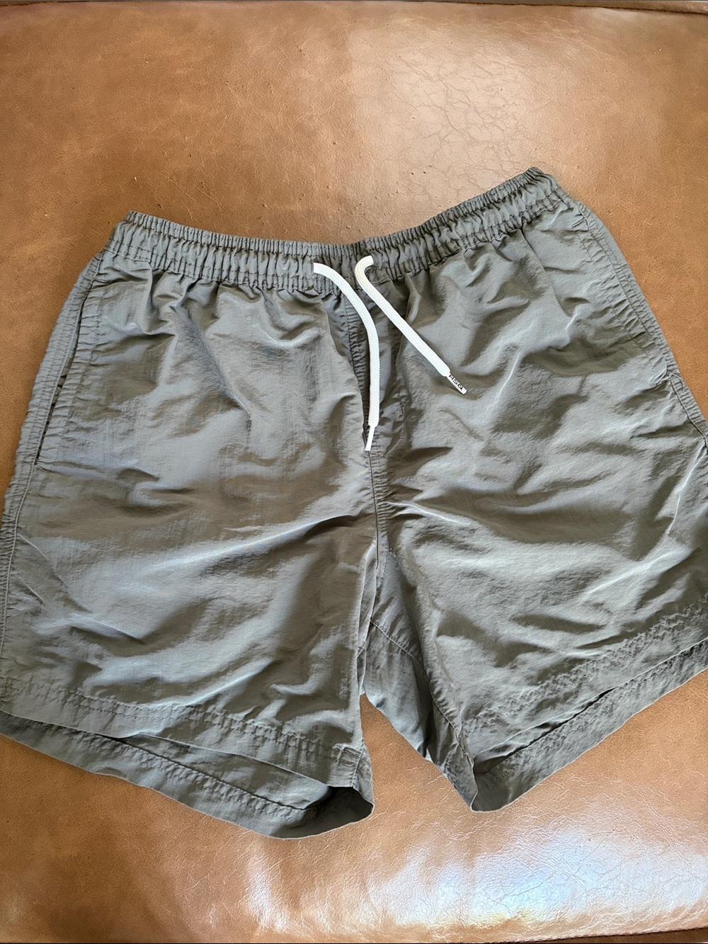 RSQ Olive Drawstring Athletic Shorts with White Cord
